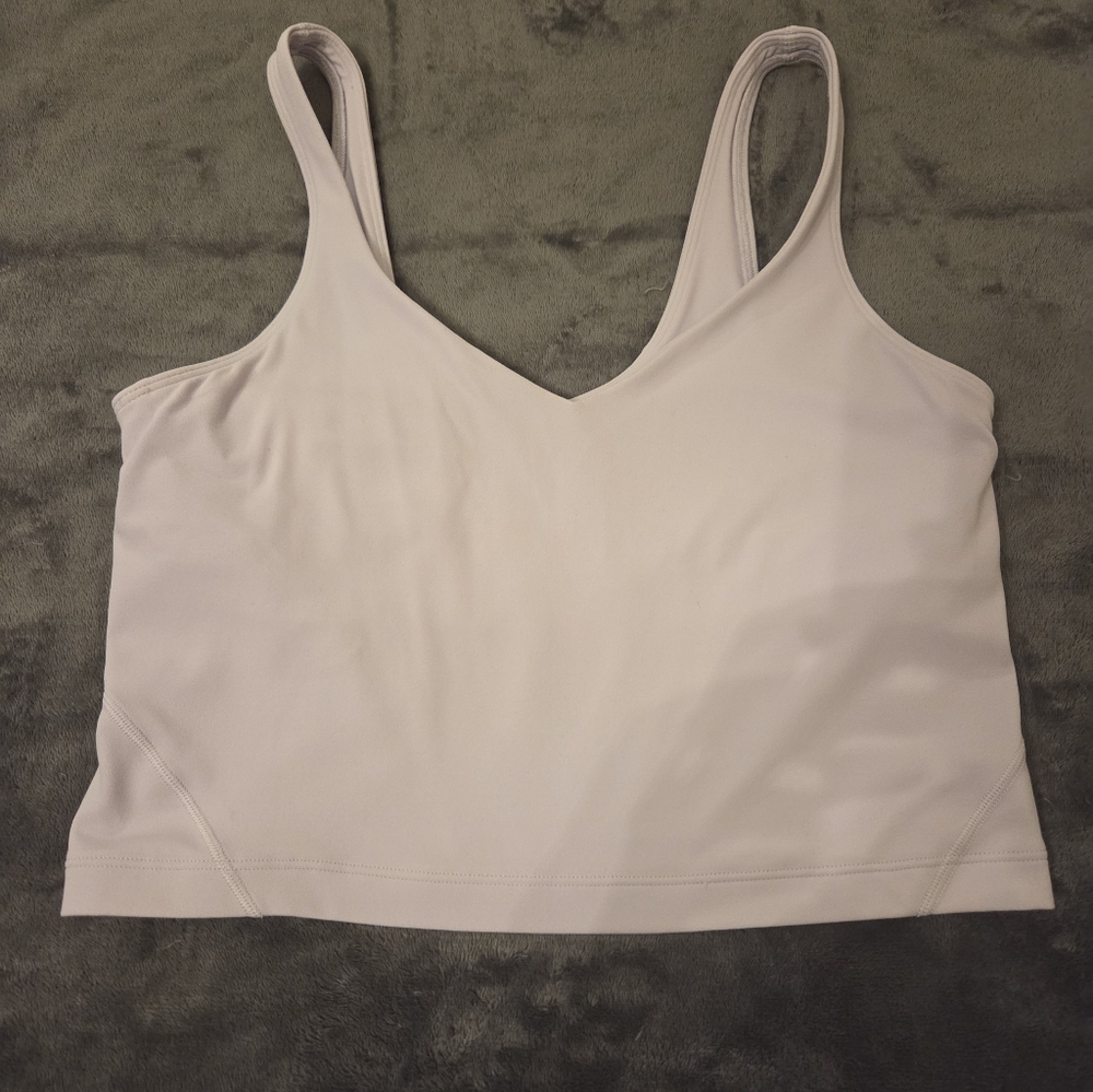 Lululemon align tank. Size 8. Color is lavender dew. In good condition.